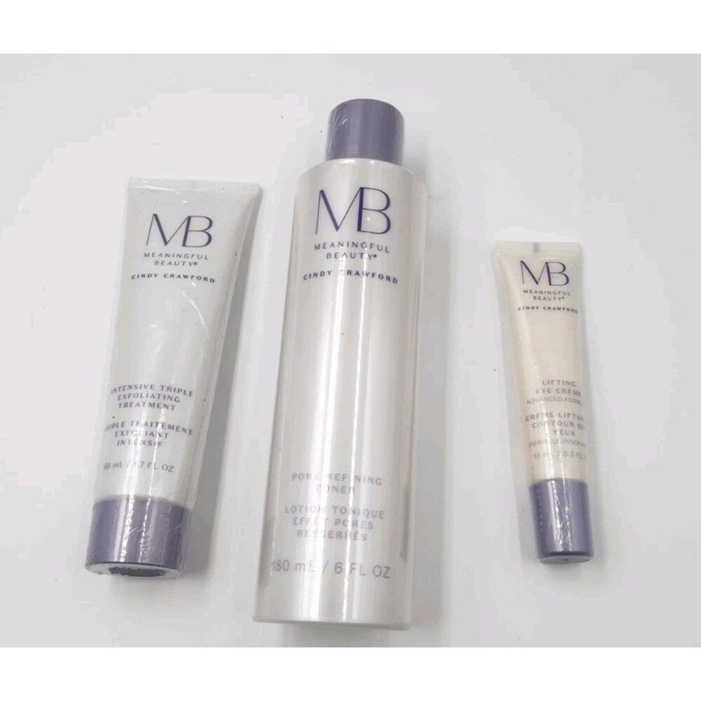 Cindy Crawford MEANINGFUL BEAUTY Pore Refining Toner Lifting Eye Cream Exfoliate